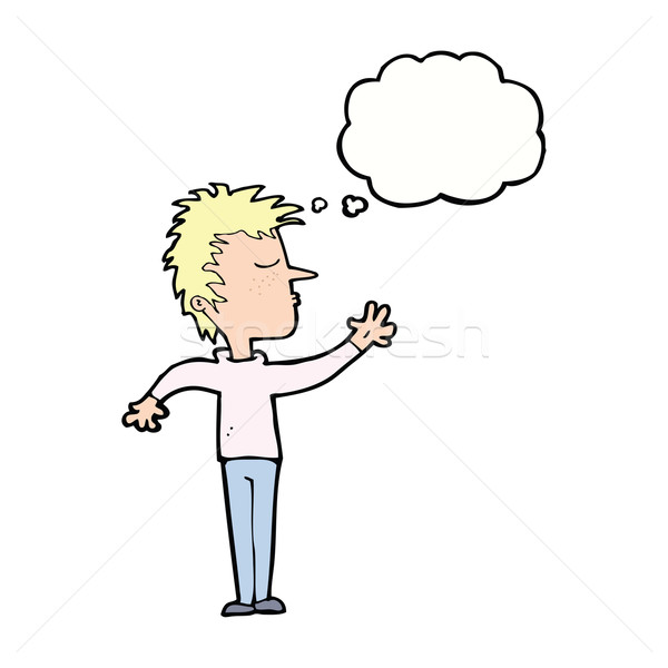 cartoon dismissive man with thought bubble Stock photo © lineartestpilot