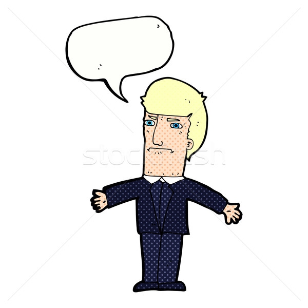 cartoon annoyed boss with speech bubble Stock photo © lineartestpilot