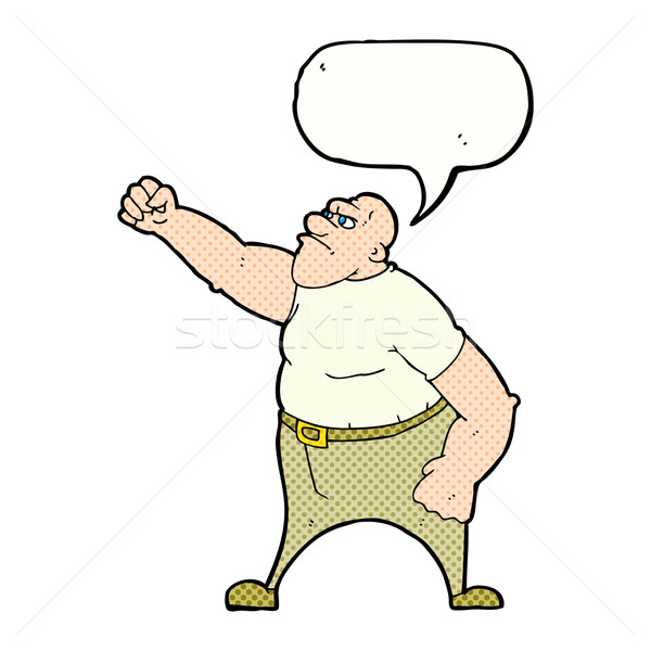 cartoon angry man with speech bubble Stock photo © lineartestpilot