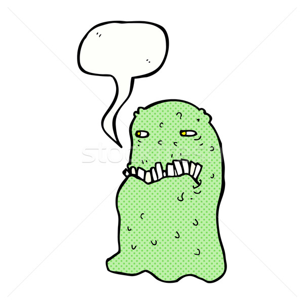 cartoon gross ghost with speech bubble Stock photo © lineartestpilot