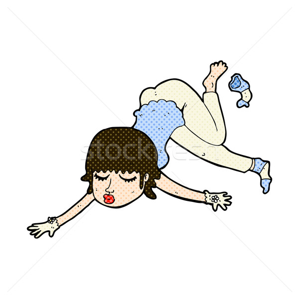 comic cartoon woman floating Stock photo © lineartestpilot