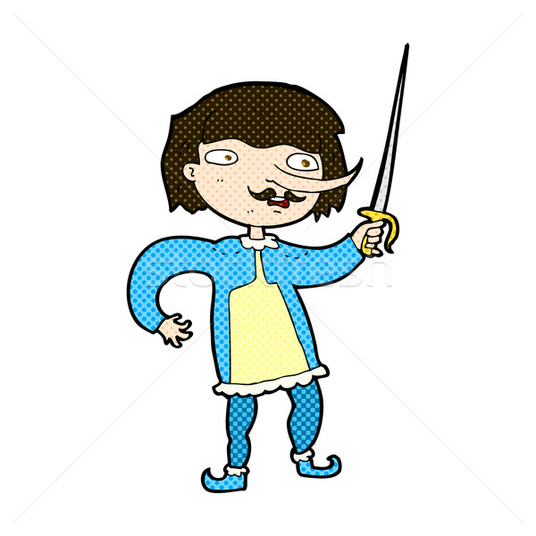 Cômico desenho animado homem espada retro Foto stock © lineartestpilot