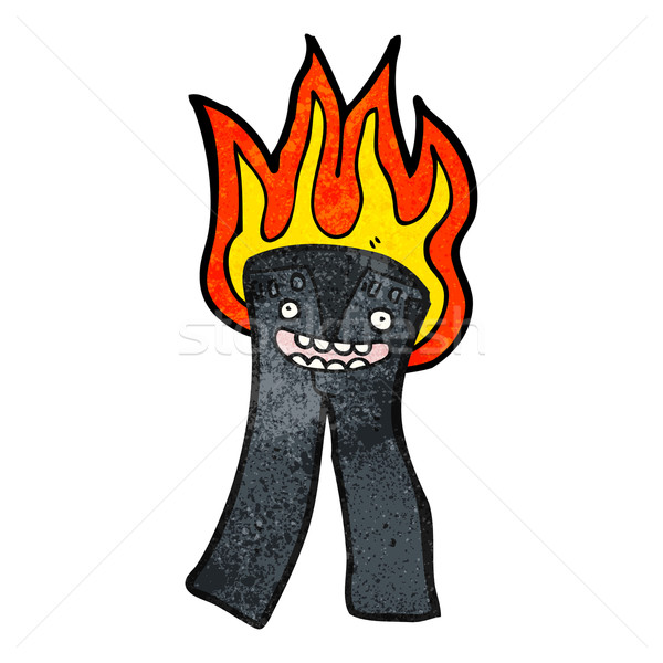 Brennen pants Karikatur Feuer Kunst Jeans Stock foto © lineartestpilot