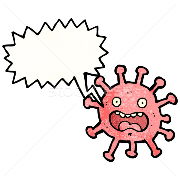 Stock photo: cartoon germ with speech bubble