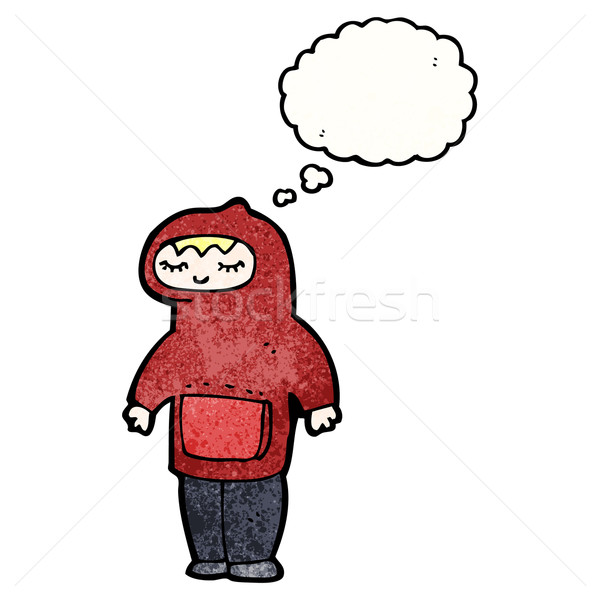 cartoon teenager in hooded sweatshirt Stock photo © lineartestpilot