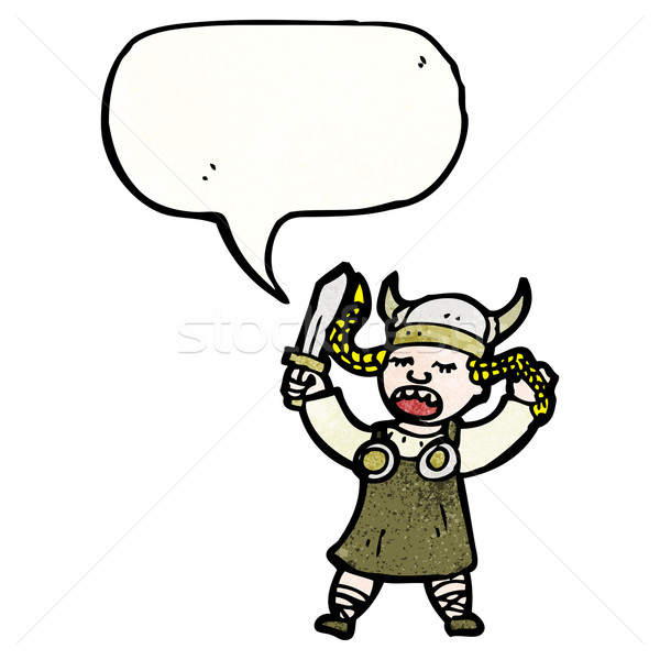 cartoon viking woman Stock photo © lineartestpilot