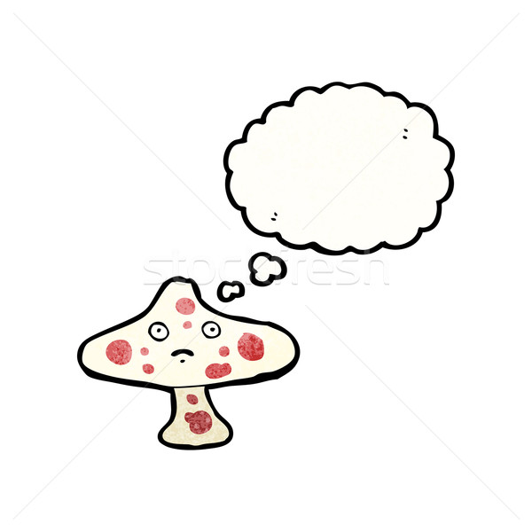 Cartoon champignon vénéneux rétro texture isolé blanche Photo stock © lineartestpilot