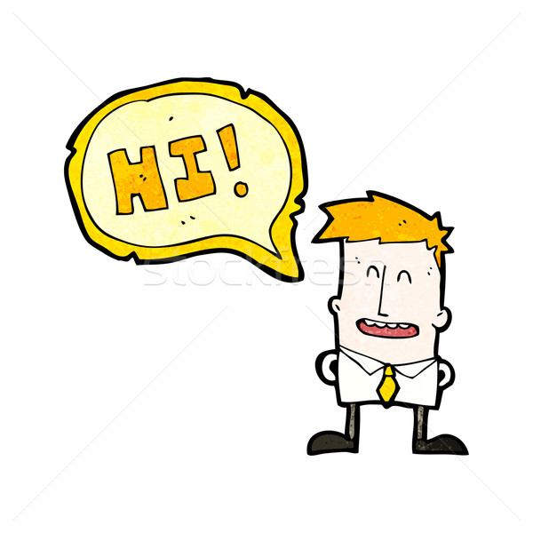 cartoon boy saying hi Stock photo © lineartestpilot