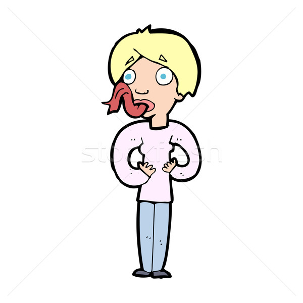 cartoon woman sticking out tongue Stock photo © lineartestpilot