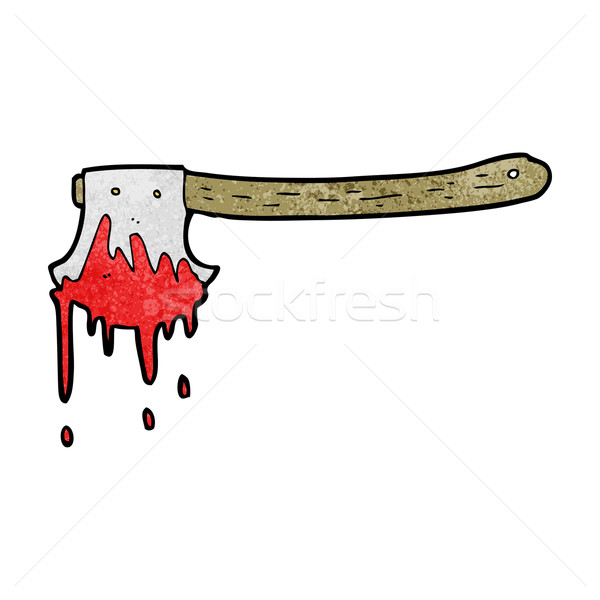 Karikatur bloody ax Hand Design crazy Stock foto © lineartestpilot