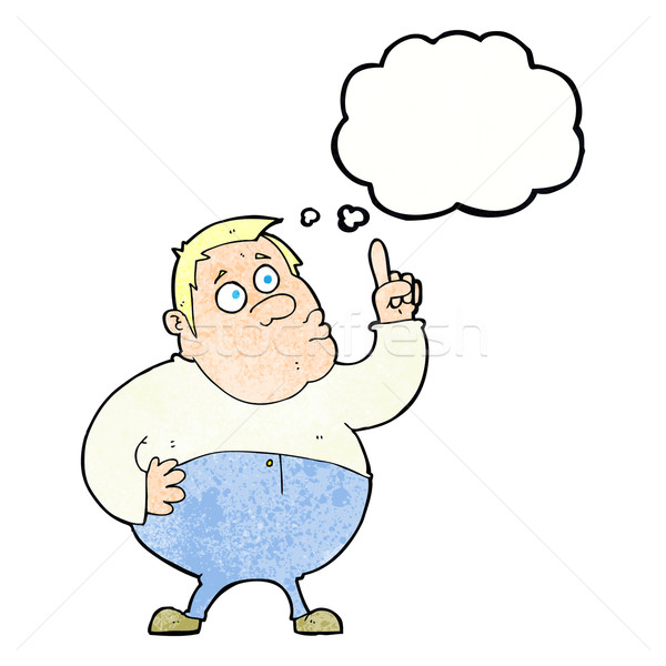 Cartoon hombre cuestión burbuja de pensamiento mano Foto stock © lineartestpilot