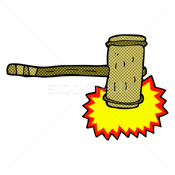 comic cartoon wooden hammer Stock photo © lineartestpilot