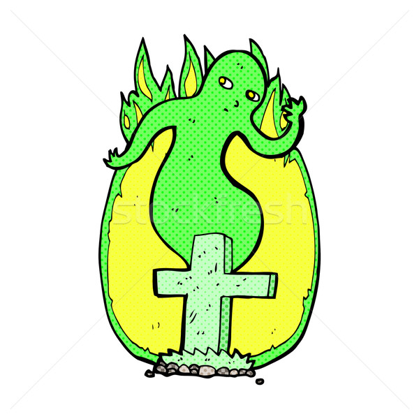 comic cartoon ghost rising from grave Stock photo © lineartestpilot