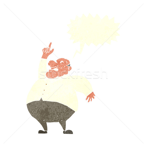 [[stock_photo]]: Cartoon · grand · grasse · patron · bulle · main