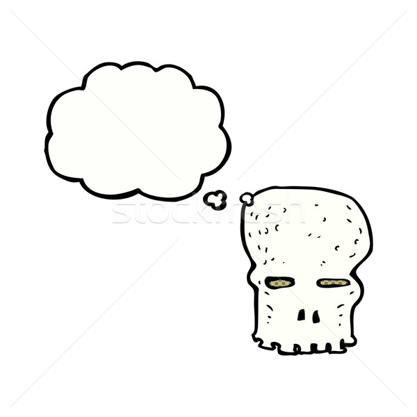 Stock photo: cartoon spooky skull with thought bubble