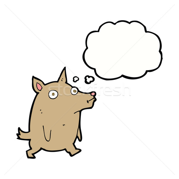 cartoon funny little dog with thought bubble Stock photo © lineartestpilot
