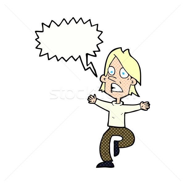 cartoon panicking man with speech bubble Stock photo © lineartestpilot