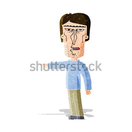 Cômico desenho animado indicação homem retro Foto stock © lineartestpilot