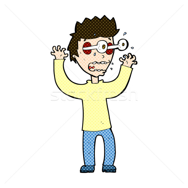 комического Cartoon испуганный человека ретро Сток-фото © lineartestpilot