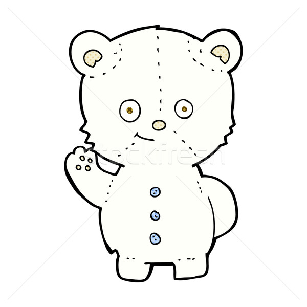 Komische cartoon ijsbeer welp retro Stockfoto © lineartestpilot