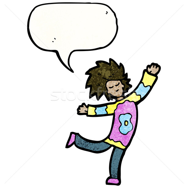 Karikatür dans adam disko konuşma Retro Stok fotoğraf © lineartestpilot