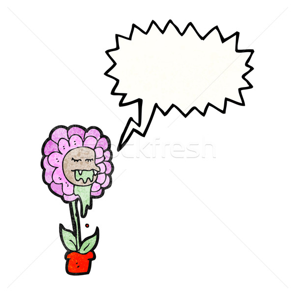 Cartoon плотоядный цветок ретро рисунок Cute Сток-фото © lineartestpilot