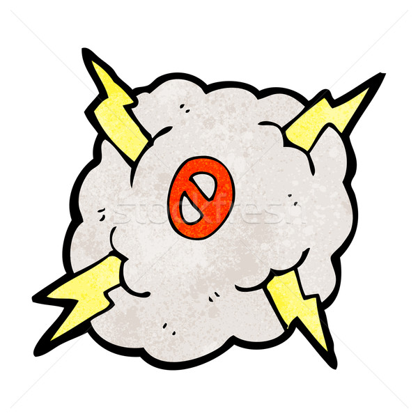 Cartoon donder wolk aantal nul storm Stockfoto © lineartestpilot