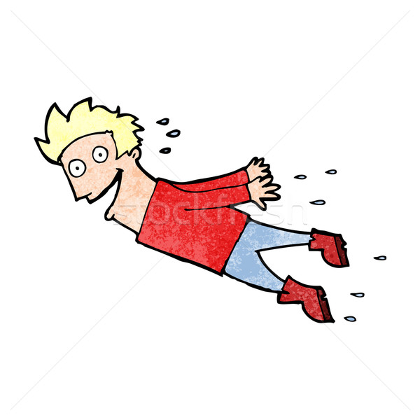 cartoon drenched man flying Stock photo © lineartestpilot