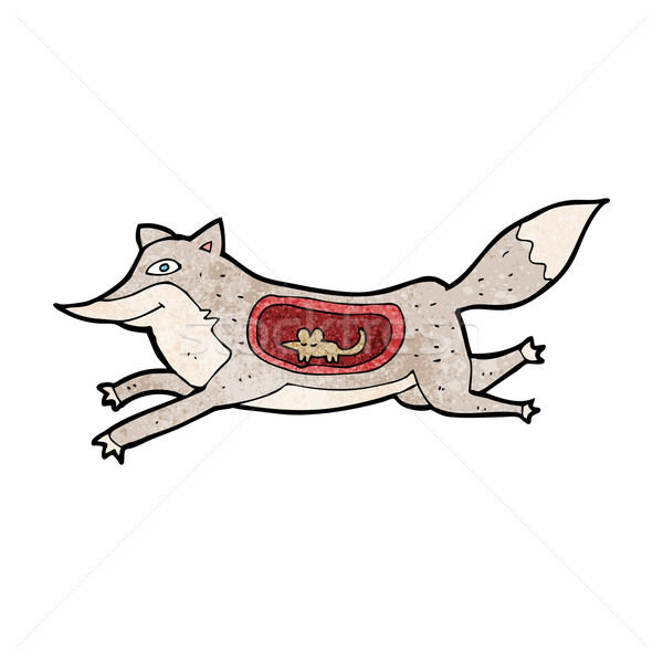 Cartoon wilk myszą brzuch charakter projektu Zdjęcia stock © lineartestpilot