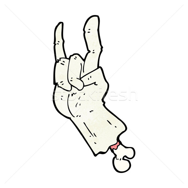 Karikatur Zombie Hand rock Symbol Stock foto © lineartestpilot