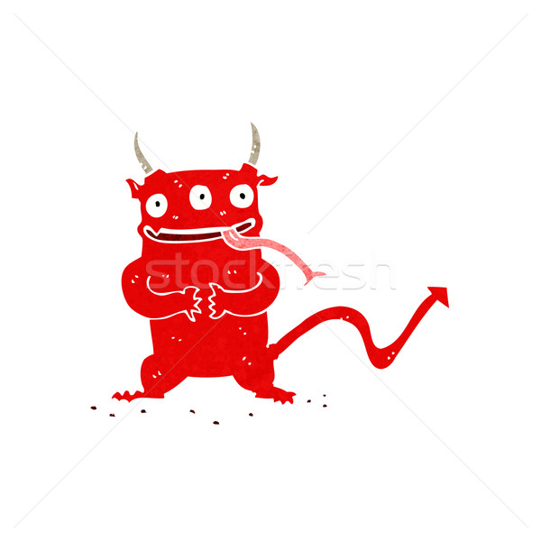 Cartoon weinig demon hand ontwerp gek Stockfoto © lineartestpilot