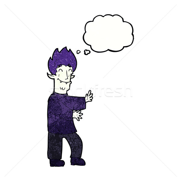 cartoon excited vampire with thought bubble Stock photo © lineartestpilot