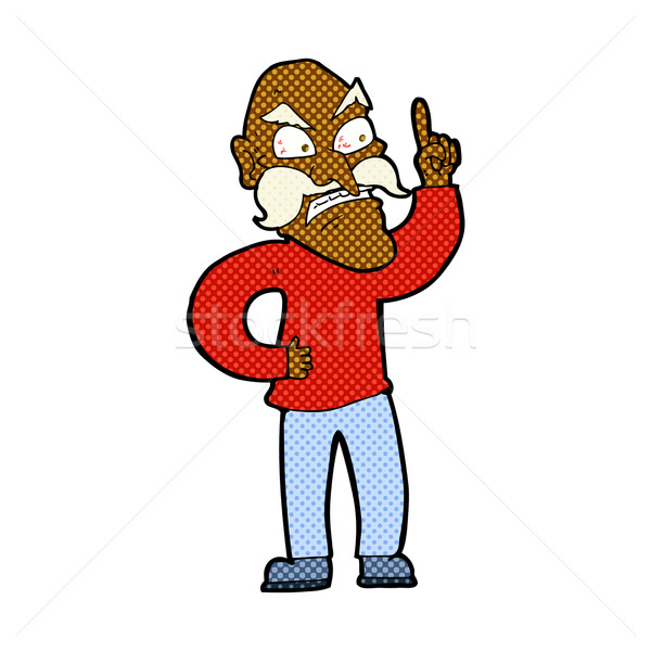 comic cartoon old man laying down rules Stock photo © lineartestpilot