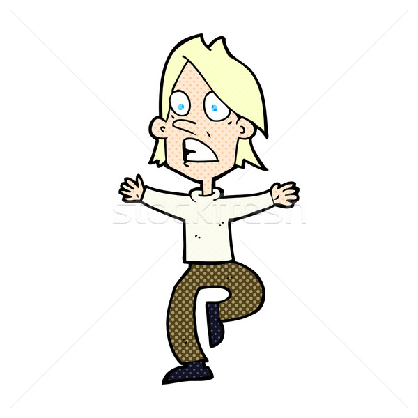 comic cartoon panicking man Stock photo © lineartestpilot