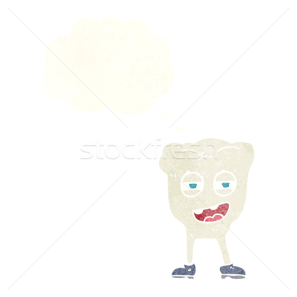 cartoon funny tooth character with thought bubble Stock photo © lineartestpilot