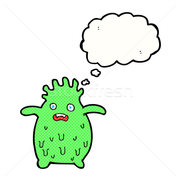 cartoon funny slime monster with thought bubble Stock photo © lineartestpilot
