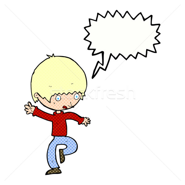 cartoon panicking man with speech bubble Stock photo © lineartestpilot