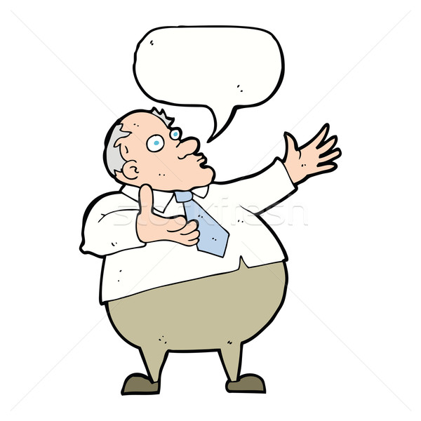 cartoon exasperated middle aged man with speech bubble Stock photo © lineartestpilot