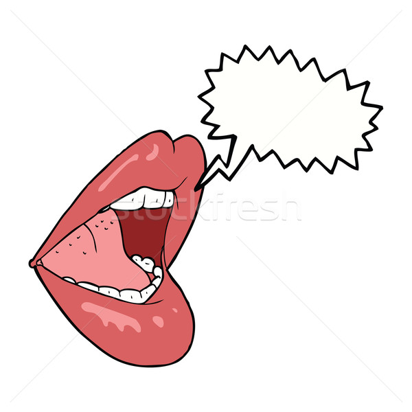 cartoon open mouth with speech bubble Stock photo © lineartestpilot