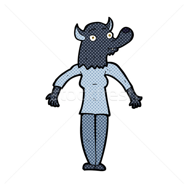 Dessinées cartoon loup-garou femme rétro Photo stock © lineartestpilot