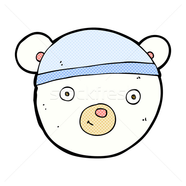 Komische cartoon ijsbeer gezicht retro Stockfoto © lineartestpilot