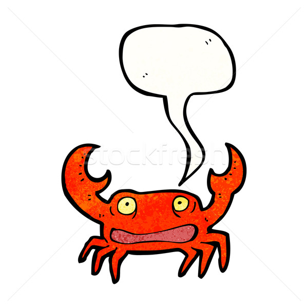 Desen animat crab bule de vorbire retro desen drăguţ Imagine de stoc © lineartestpilot