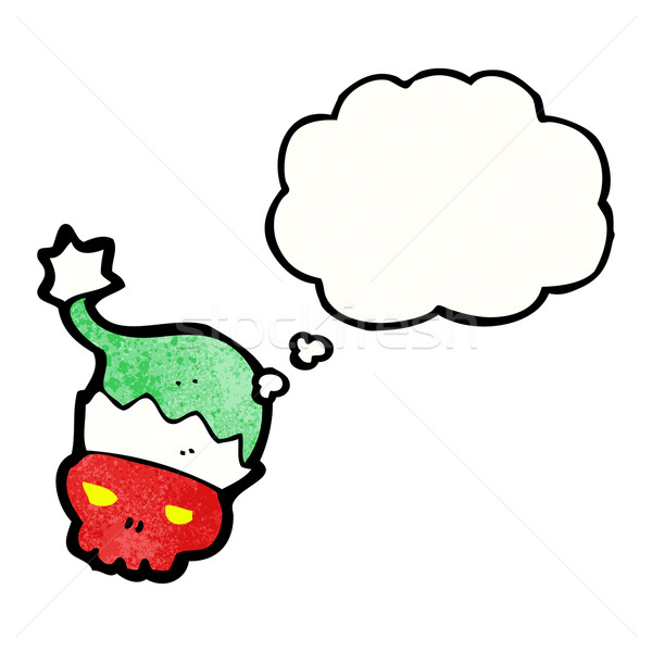cartoon skul in santa hat Stock photo © lineartestpilot