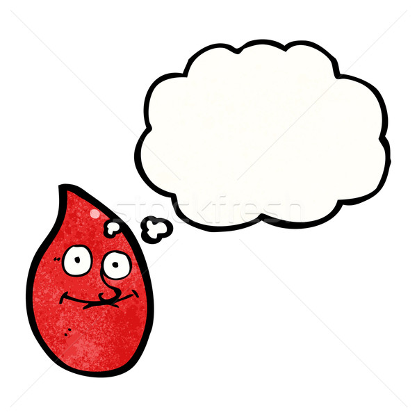 Glücklich Blut Drop Zeichentrickfigur Retro Ballon Stock foto © lineartestpilot