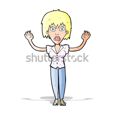 cartoon woman stressing out Stock photo © lineartestpilot