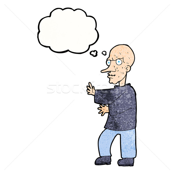 cartoon mean looking man with thought bubble Stock photo © lineartestpilot