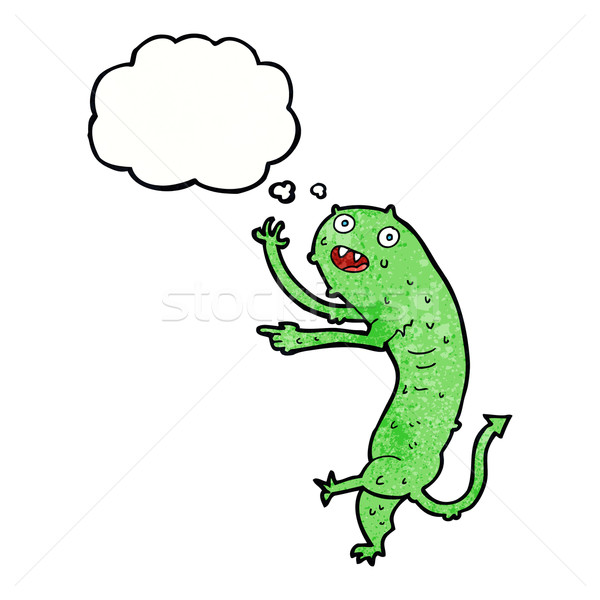 cartoon gross little monster with thought bubble Stock photo © lineartestpilot