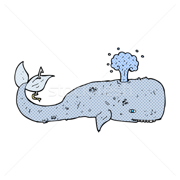 комического Cartoon кит ретро стиль Сток-фото © lineartestpilot