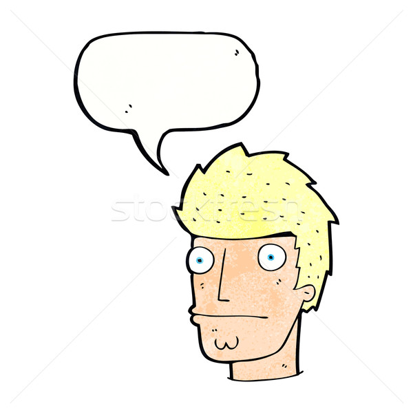 Desen animat nervos om bule de vorbire mână proiect Imagine de stoc © lineartestpilot