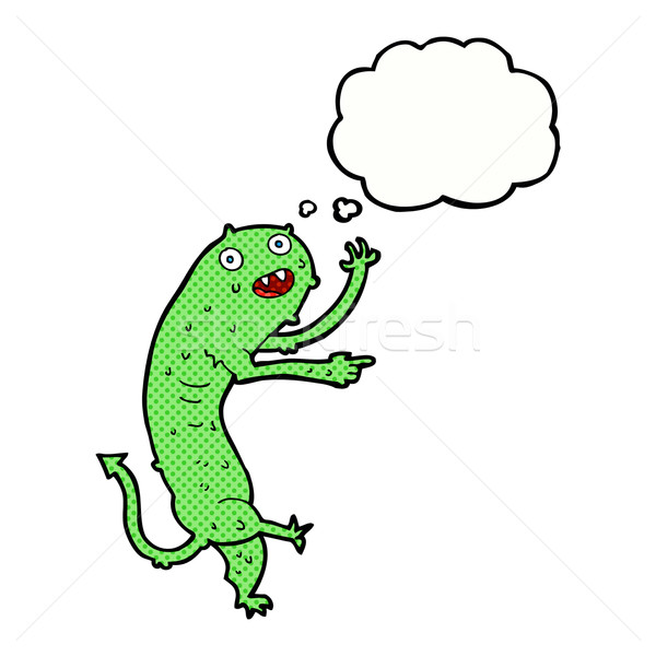 cartoon gross little monster with thought bubble Stock photo © lineartestpilot